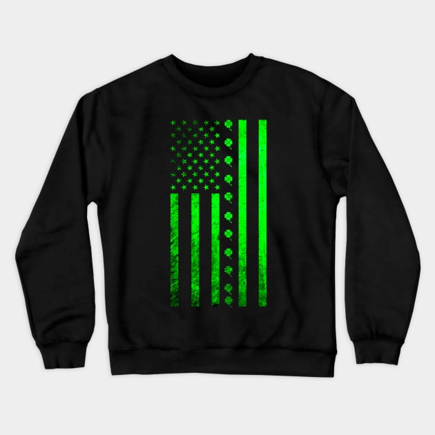 Saint Patrick's Day Irish American Flag Crewneck Sweatshirt by Scar